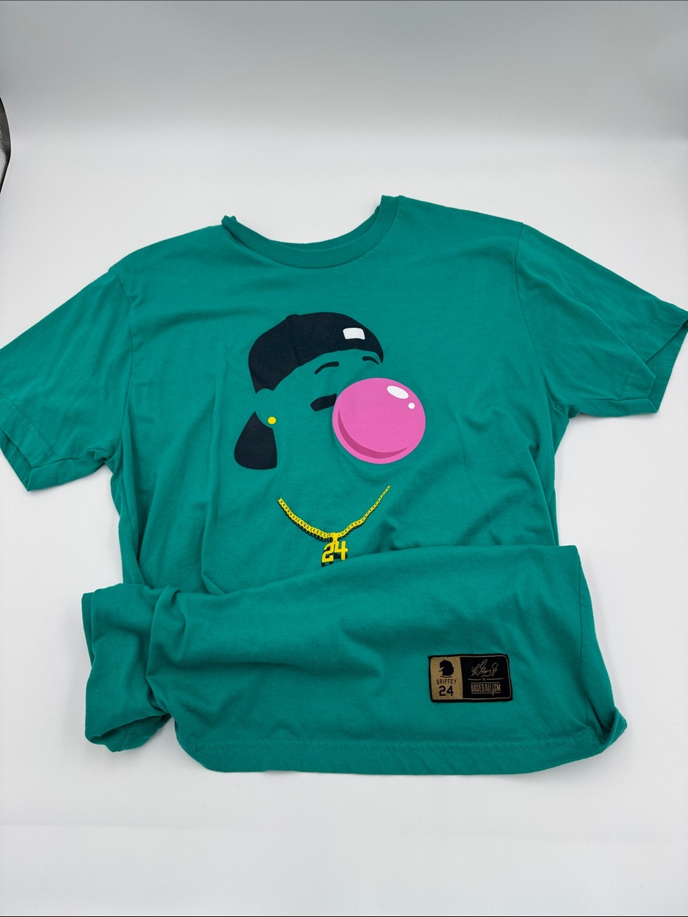 Baseballism Men’s Teal Graphic Ken Griffey Jr Bubblegum Tee -